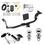 Trailer Tow Hitch For 11-16 Hyundai Elantra Sedan & Coupe Deluxe Package Wiring 2" and 1-7/8" Ball and Lock