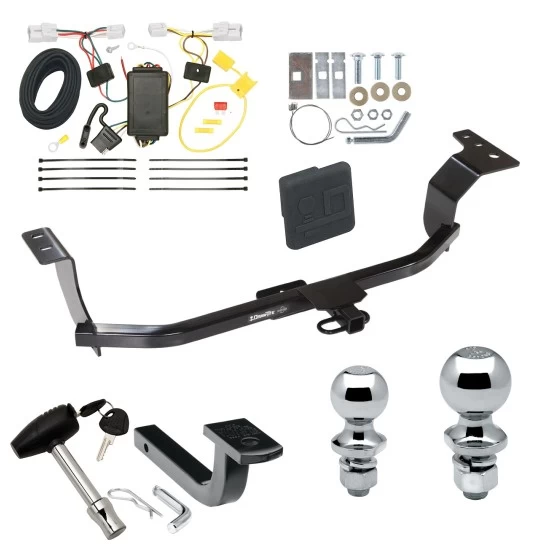 Trailer Tow Hitch For 11-16 Hyundai Elantra Sedan & Coupe Deluxe Package Wiring 2" and 1-7/8" Ball and Lock