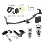 Trailer Tow Hitch For 14-18 KIA Forte Sedan Deluxe Package Wiring 2" and 1-7/8" Ball and Lock