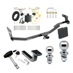 Trailer Tow Hitch For 14-18 KIA Forte Sedan Deluxe Package Wiring 2" and 1-7/8" Ball and Lock