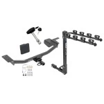 Trailer Tow Hitch w/ 4 Bike Rack For 10-14 VW GTI tilt away adult or child arms fold down carrier w/ Lock and Cover