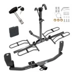 Trailer Tow Hitch For 13-20 Hyundai Elantra GT Except Made in Korea Platform Style 2 Bike Rack w/ Hitch Lock and Cover