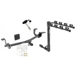 Trailer Tow Hitch w/ 4 Bike Rack For 14-16 Ford Fiesta Sedan tilt away adult or child arms fold down carrier w/ Lock and Cover