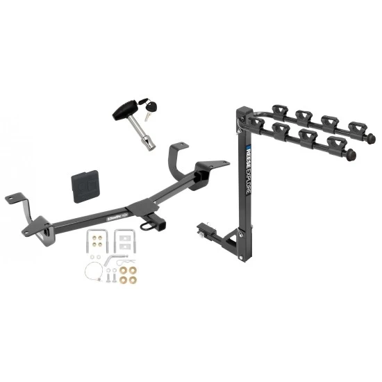Custom Fit Trailer Hitch4 Bike Carrier Security Lock Pin Rubber Hitch Plug Cover Installation Hardware Installation Instructions 24910 1393100G 580407 2211 Draw-Tite Trailer Tow Hitch 4 Bike Rack 14-19 Fiesta 4 Dr. Sedan tilt away adult or child arms fo Trailer Tow Hitch w/ 4 Bike Rack For 14-19 Ford Fiesta 4 Dr. Sedan tilt away adult or child arms fold down carrier w/ Lock and Cover