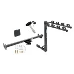 Trailer Tow Hitch w/ 4 Bike Rack For 06-14 Toyota Yaris 12-14 Except SE tilt away adult or child arms fold down carrier w/ Lock and Cover