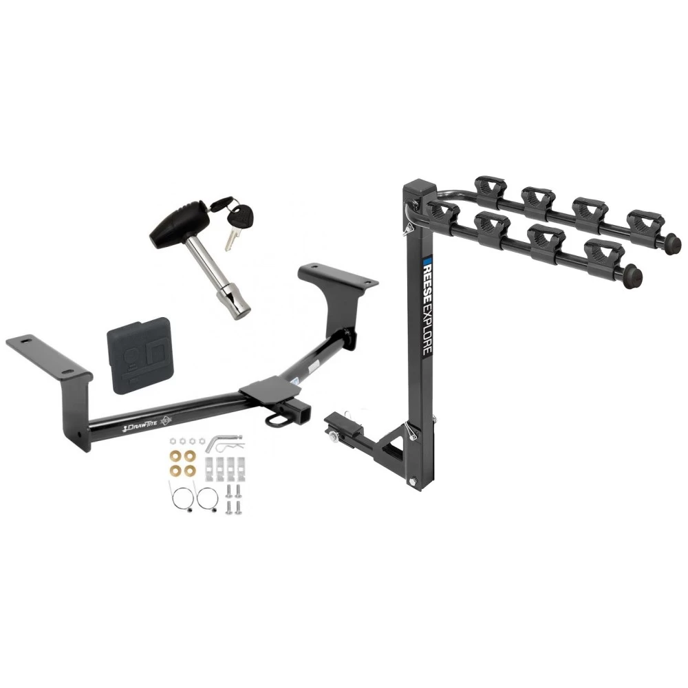 Custom Fit Trailer Hitch4 Bike Carrier Security Lock Pin Rubber Hitch Plug Cover Installation Hardware Installation Instructions 24912 1393100G 580407 2211 Draw-Tite Trailer Tow Hitch 4 Bike Rack 14-18 Mazda 3 4 Dr. Sedan tilt away adult or child arms f Trailer Tow Hitch w/ 4 Bike Rack For 14-18 Mazda 3 4 Dr. Sedan tilt away adult or child arms fold down carrier w/ Lock and Cover