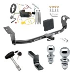 Trailer Tow Hitch For 14-19 Toyota Corolla Sedan Deluxe Package Wiring 2" and 1-7/8" Ball and Lock