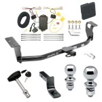 Trailer Tow Hitch For 09-13 Toyota Corolla Deluxe Package Wiring 2" and 1-7/8" Ball and Lock