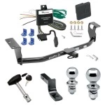 Trailer Tow Hitch For 03-13 Toyota Corolla Sedan Deluxe Package Wiring 2" and 1-7/8" Ball and Lock