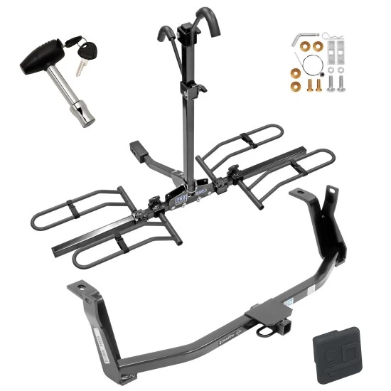 Trailer Tow Hitch For 14-18 Mazda 3 Hatchback Platform Style 2 Bike Rack w/ Hitch Lock and Cover