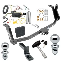 Trailer Tow Hitch For 14-18 Mazda 3 Sedan Deluxe Package Wiring 2" and 1-7/8" Ball and Lock