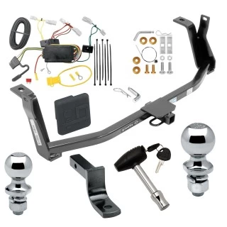 Trailer Tow Hitch For 14-18 Mazda 3 Sedan Deluxe Package Wiring 2" and 1-7/8" Ball and Lock