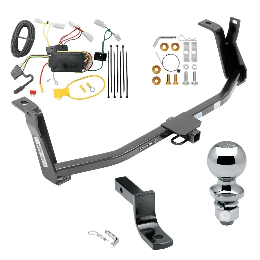Trailer Tow Hitch For 14-18 Mazda 3 Sedan Complete Package w/ Wiring Draw Bar and 2" Ball