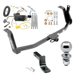 Trailer Tow Hitch For 14-18 Mazda 3 Sedan Complete Package w/ Wiring Draw Bar and 2" Ball