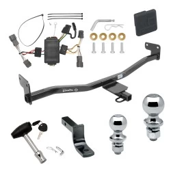 Trailer Tow Hitch For 14-19 KIA Soul w/ LED Taillights Deluxe Package Wiring 2" and 1-7/8" Ball and Lock