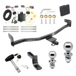 Trailer Tow Hitch For 14-19 KIA Soul w/o LED Taillights Deluxe Package Wiring 2" and 1-7/8" Ball and Lock