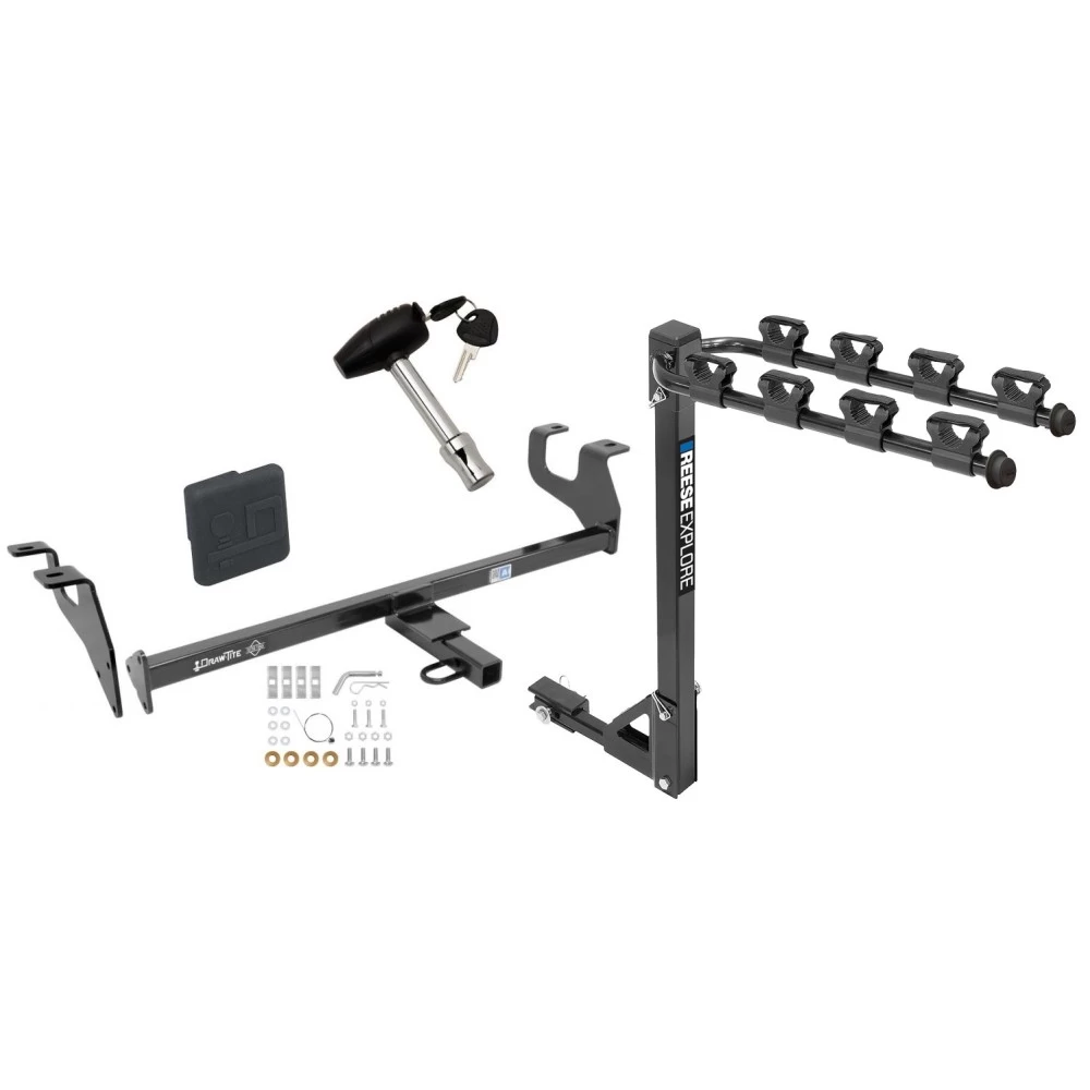 Custom Fit Trailer Hitch4 Bike Carrier Security Lock Pin Rubber Hitch Plug Cover Installation Hardware Installation Instructions 24919 1393100G 580407 2211 Draw-Tite Trailer Tow Hitch 4 Bike Rack 15-18 Chrysler 200 4 Dr. Sedan tilt away adult or child a Trailer Tow Hitch w/ 4 Bike Rack For 15-18 Chrysler 200 4 Dr. Sedan tilt away adult or child arms fold down carrier w/ Lock and Cover