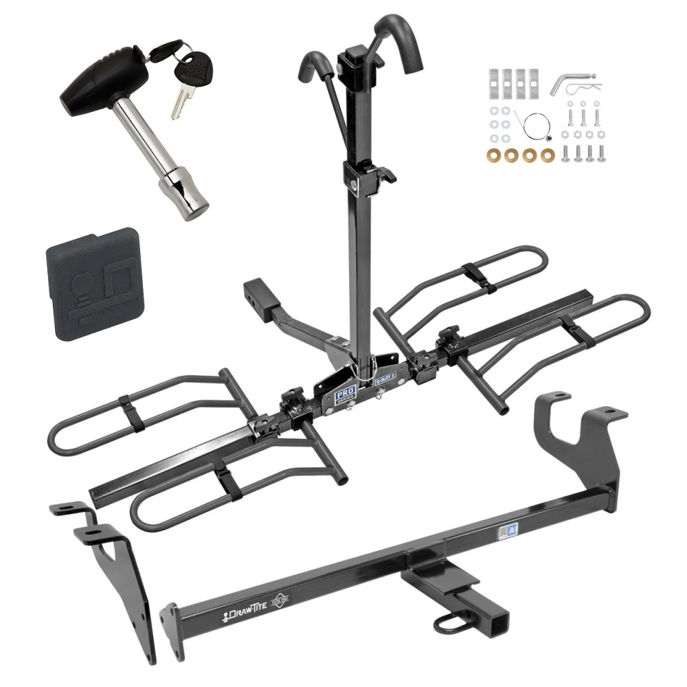Trailer Tow Hitch For 15-17 Chrysler 200 Platform Style 2 Bike Rack w/ Hitch Lock and Cover