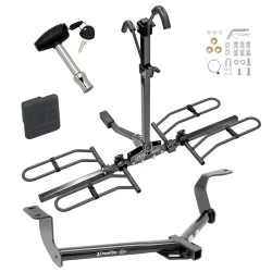 Trailer Tow Hitch For 15-20 Honda Fit Platform Style 2 Bike Rack w/ Hitch Lock and Cover