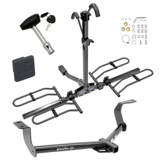 Trailer Tow Hitch For 15-20 Honda Fit Platform Style 2 Bike Rack w/ Hitch Lock and Cover