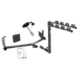 Trailer Tow Hitch w/ 4 Bike Rack For 14-19 VW Beetle tilt away adult or child arms fold down carrier w/ Lock and Cover