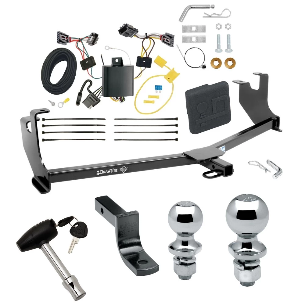 Trailer Tow Hitch For 14-19 Volkswagen Beetle Deluxe Package Wiring 2" and 1-7/8" Ball and Lock