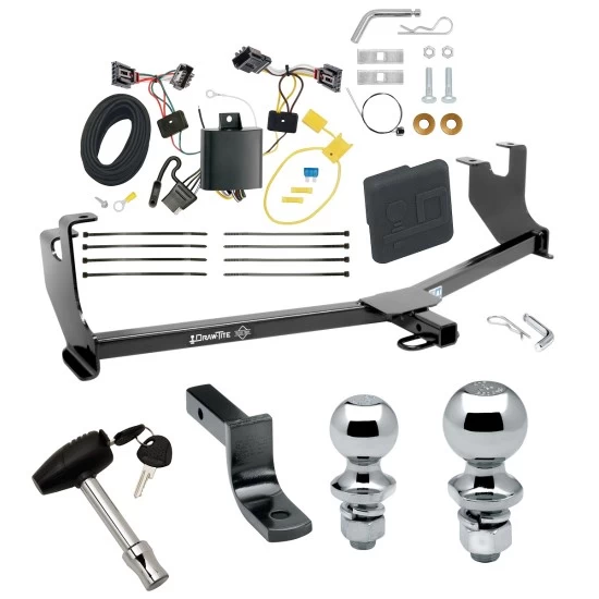 Trailer Tow Hitch For 14-19 Volkswagen Beetle Deluxe Package Wiring 2" and 1-7/8" Ball and Lock