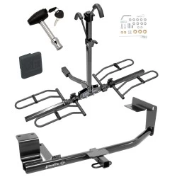 Trailer Tow Hitch For 15-18 VW Jetta Sedan Except TDI or Hybrid Platform Style 2 Bike Rack w/ Hitch Lock and Cover