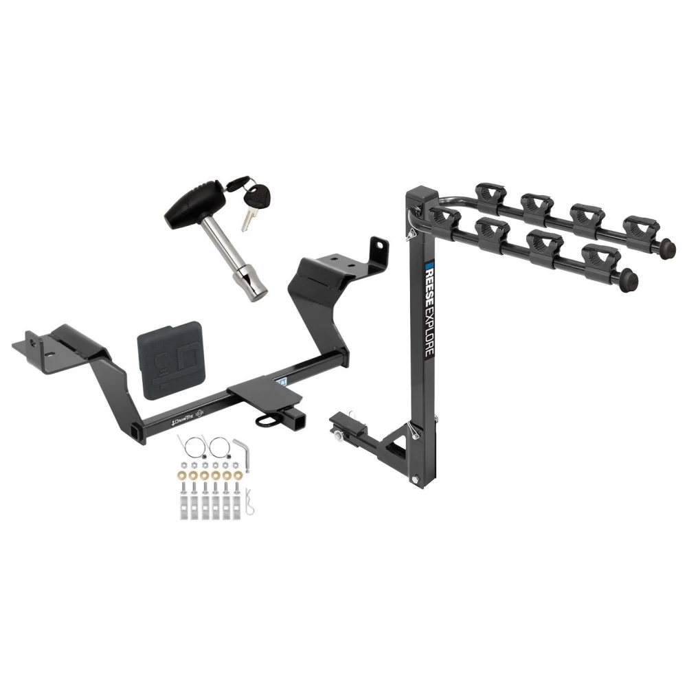 Custom Fit Trailer Hitch4 Bike Carrier Security Lock Pin Rubber Hitch Plug Cover Installation Hardware Installation Instructions 24928 1393100G 580407 2211 Draw-Tite Trailer Tow Hitch 4 Bike Rack 15-23 Mustang tilt away adult or child arms fold down car Trailer Tow Hitch w/ 4 Bike Rack For 15-23 Ford Mustang tilt away adult or child arms fold down carrier w/ Lock and Cover