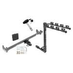 Trailer Tow Hitch w/ 4 Bike Rack For 15-19 Toyota Yaris Hatchback Except SE 20-22 Sedan VW Arteon tilt away adult or child arms fold down carrier w/ Lock and Cover