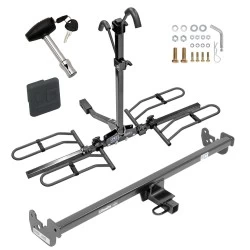 Trailer Tow Hitch For 15-19 Toyota Yaris Hatchback Except SE 20-22 Sedan VW Arteon Platform Style 2 Bike Rack w/ Hitch Lock and Cover