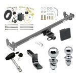 Trailer Tow Hitch For 15-19 Toyota Yaris Hatchback Except SE 20-22 Yaris Sedan Deluxe Package Wiring 2" and 1-7/8" Ball and Lock