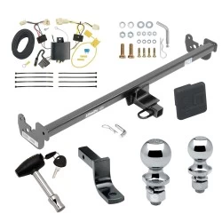 Trailer Tow Hitch For 15-19 Toyota Yaris Hatchback Except SE 20-22 Yaris Sedan Deluxe Package Wiring 2" and 1-7/8" Ball and Lock
