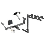 Trailer Tow Hitch w/ 4 Bike Rack For 14-24 INFINITI Q50 tilt away adult or child arms fold down carrier w/ Lock and Cover
