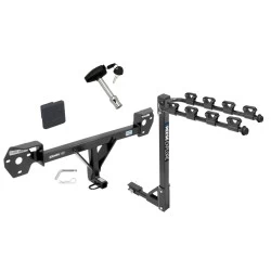 Trailer Tow Hitch w/ 4 Bike Rack For 13-21 Subaru BRZ 13-16 Scion FR-S 17-20 Toyota 86 tilt away adult or child arms fold down carrier w/ Lock and Cover