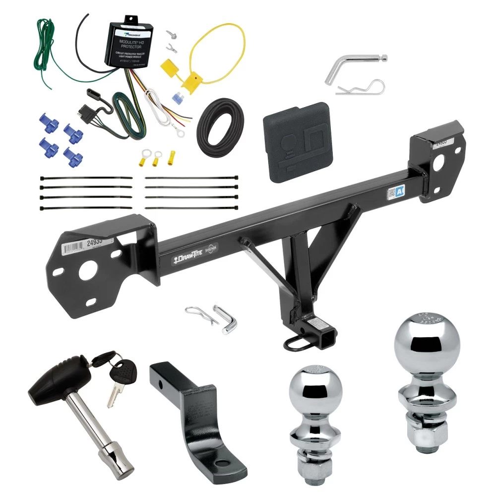 Trailer Tow Hitch For 17-20 Toyota 86 Deluxe Package Wiring 2" and 1-7/8" Ball and Lock