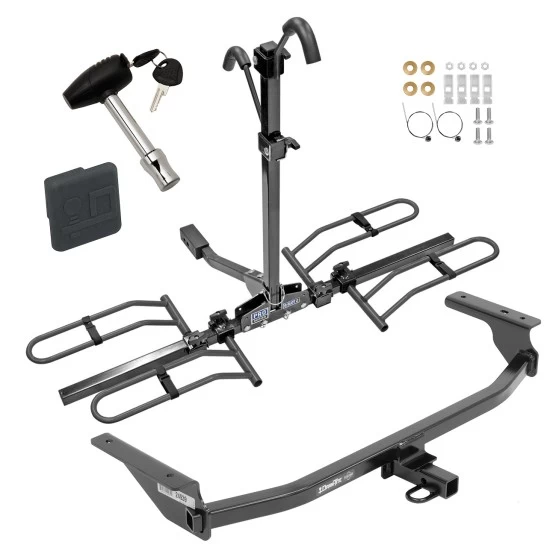 Trailer Tow Hitch For 17-20 Hyundai Elantra Sedan Except Sport Platform Style 2 Bike Rack w/ Hitch Lock and Cover