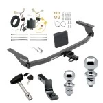 Trailer Tow Hitch For 17-20 Hyundai Elantra Sedan Exc Limited or Sport Deluxe Package Wiring 2" and 1-7/8" Ball and Lock