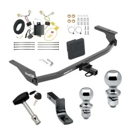 Trailer Tow Hitch For 17-20 Hyundai Elantra Sedan Exc Limited or Sport Deluxe Package Wiring 2" and 1-7/8" Ball and Lock