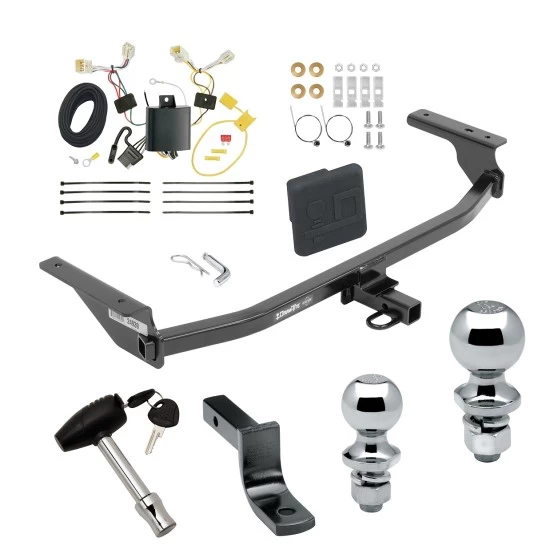 Trailer Tow Hitch For 17-20 Hyundai Elantra Sedan Exc Limited or Sport Deluxe Package Wiring 2" and 1-7/8" Ball and Lock