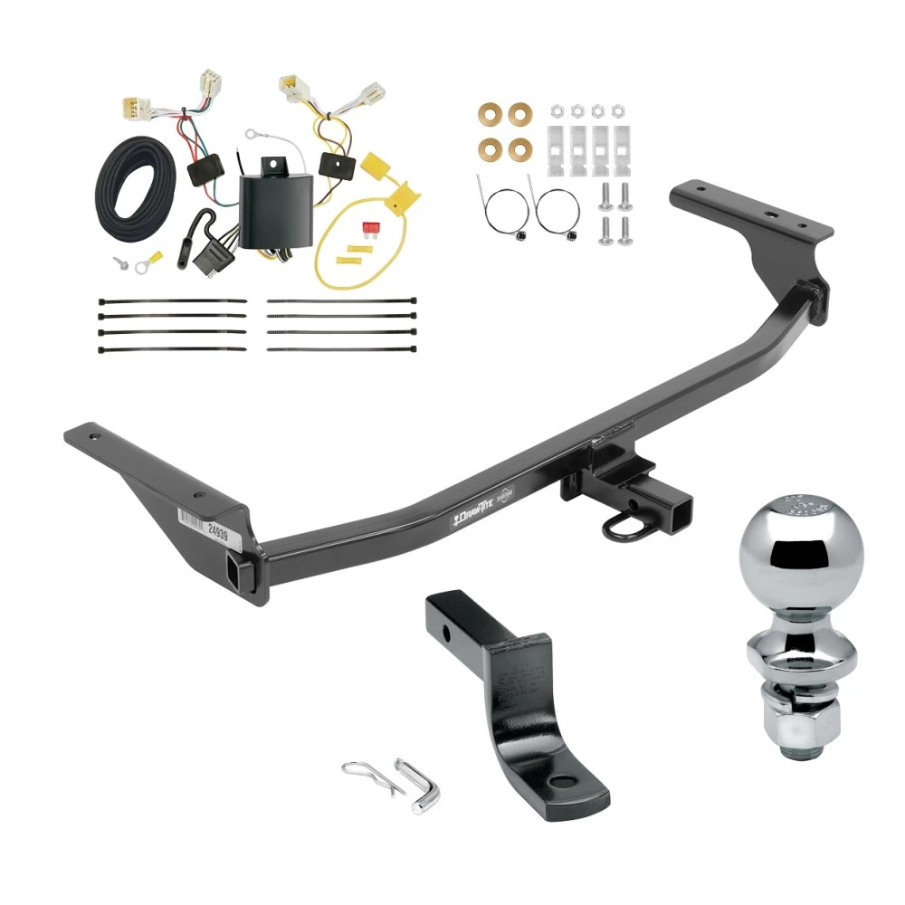 Trailer Tow Hitch For 17-20 Hyundai Elantra 4 Dr. Except Limited and Sport Complete Package w/ Wiring Draw Bar and 2" Ball