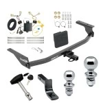 Trailer Tow Hitch For 17-20 Hyundai Elantra Sedan Deluxe Package Wiring 2" and 1-7/8" Ball and Lock
