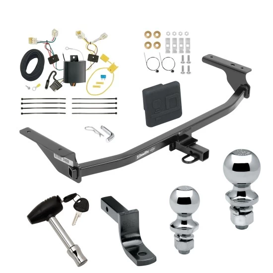 Trailer Tow Hitch For 17-20 Hyundai Elantra Sedan Deluxe Package Wiring 2" and 1-7/8" Ball and Lock
