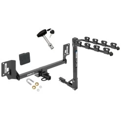 Trailer Tow Hitch w/ 4 Bike Rack For 15-20 Acura TLX tilt away adult or child arms fold down carrier w/ Lock and Cover