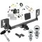 Trailer Tow Hitch For 15-20 Acura TLX All Models Deluxe Package Wiring 2" and 1-7/8" Ball and Lock