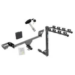 Trailer Tow Hitch w/ 4 Bike Rack For 17-19 Chevy Cruze Sedan 2016 New Body Style tilt away adult or child arms fold down carrier w/ Lock and Cover