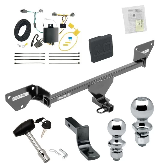 Trailer Tow Hitch For 16-19 Chevy Cruze (New Body Style, Sedan ONLY) Deluxe Package Wiring 2" and 1-7/8" Ball and Lock