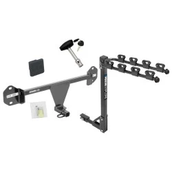 Trailer Tow Hitch w/ 4 Bike Rack For 12-17 BMW 320i 328d 328i 335i tilt away adult or child arms fold down carrier w/ Lock and Cover