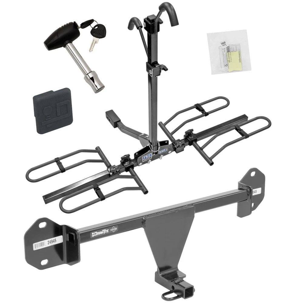 Trailer Tow Hitch For 12-17 BMW 320i 328d 328i 335i Platform Style 2 Bike Rack w/ Hitch Lock and Cover