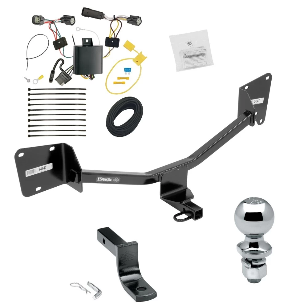 Trailer Tow Hitch For 16-19 Chevrolet Volt All Models Complete Package w/ Wiring Draw Bar and 2" Ball